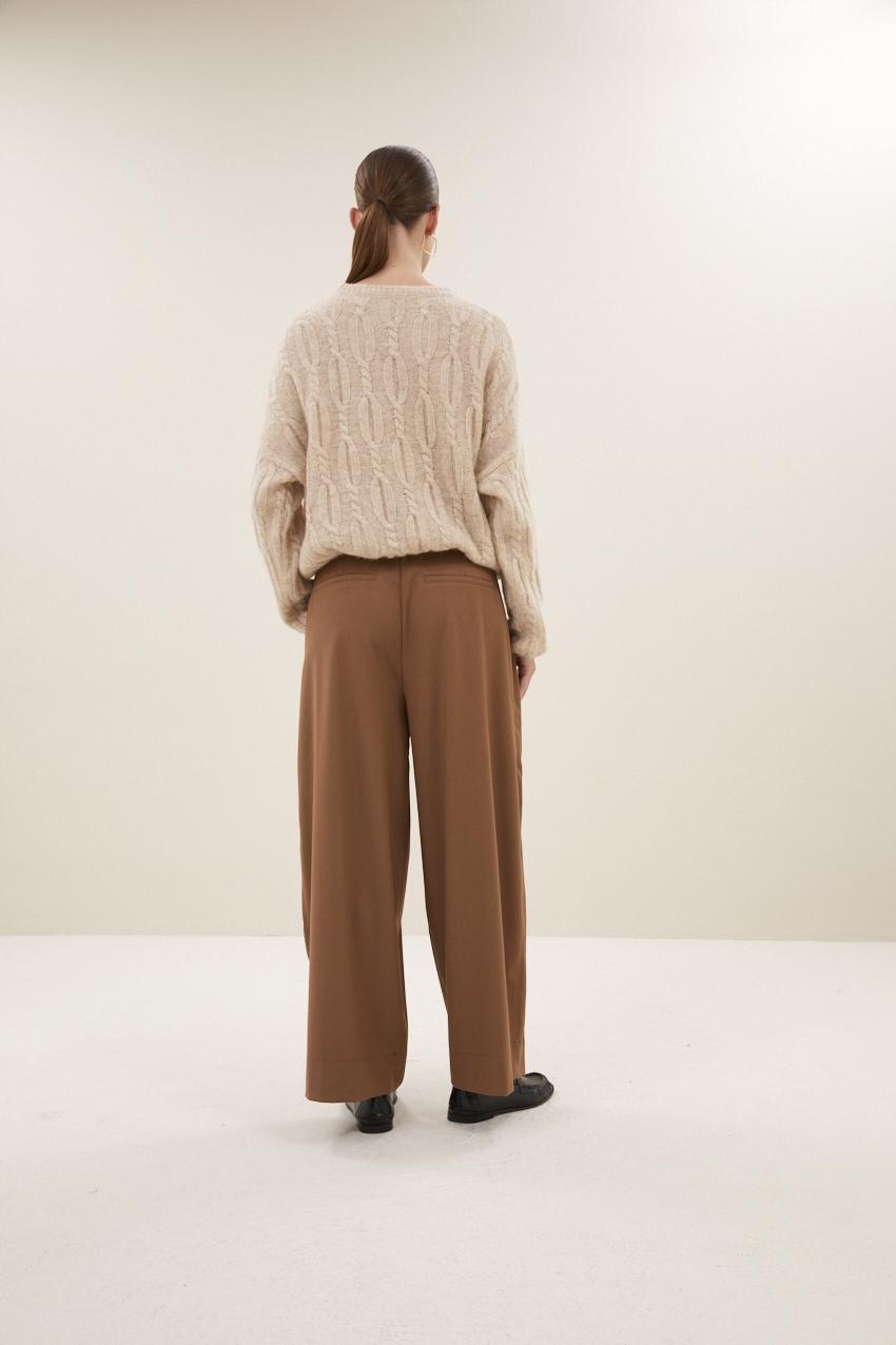 By-Bar Jule Camel Pants Damen Stoffhose Bundfalten beige braun